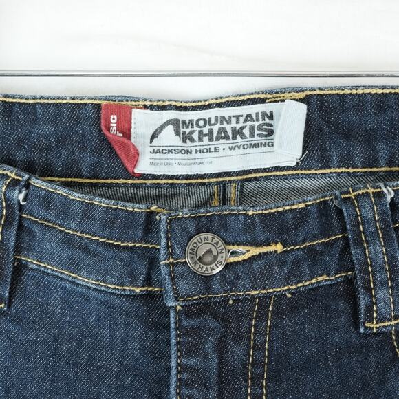 Mountain Khakis Jeans Mens 34x30 Blue Classic Fit Gusset Camo Pockets Stretch - Picture 5 of 14